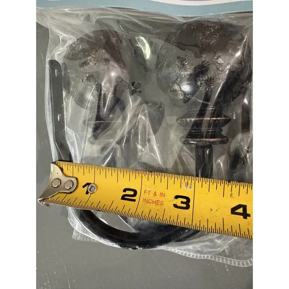 Chelsea Collection Drapery Holdbacks Set of 2 Oil Rubbed Bronze Floral NOS